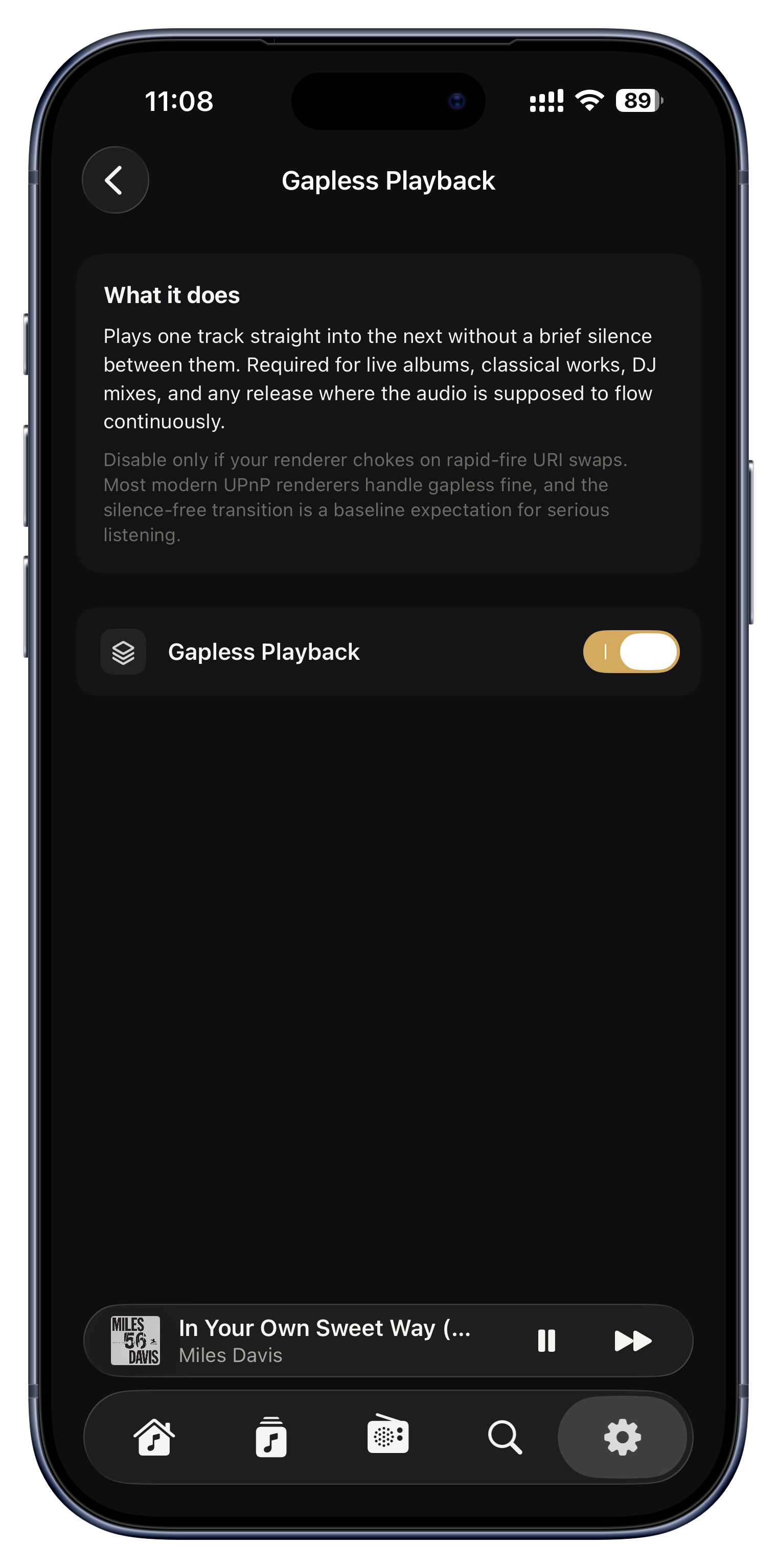 Gapless playback