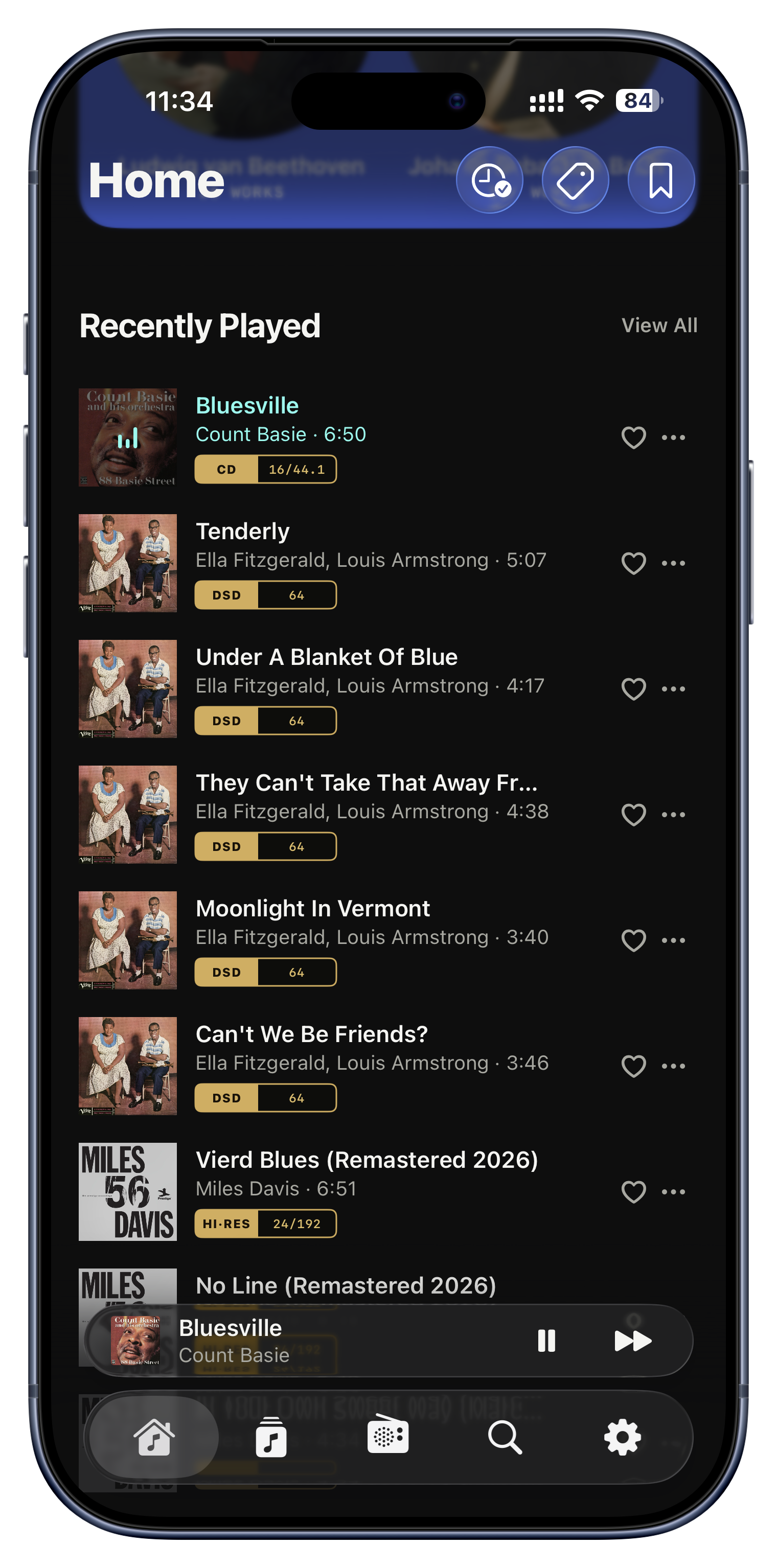 Recently played and Most Played