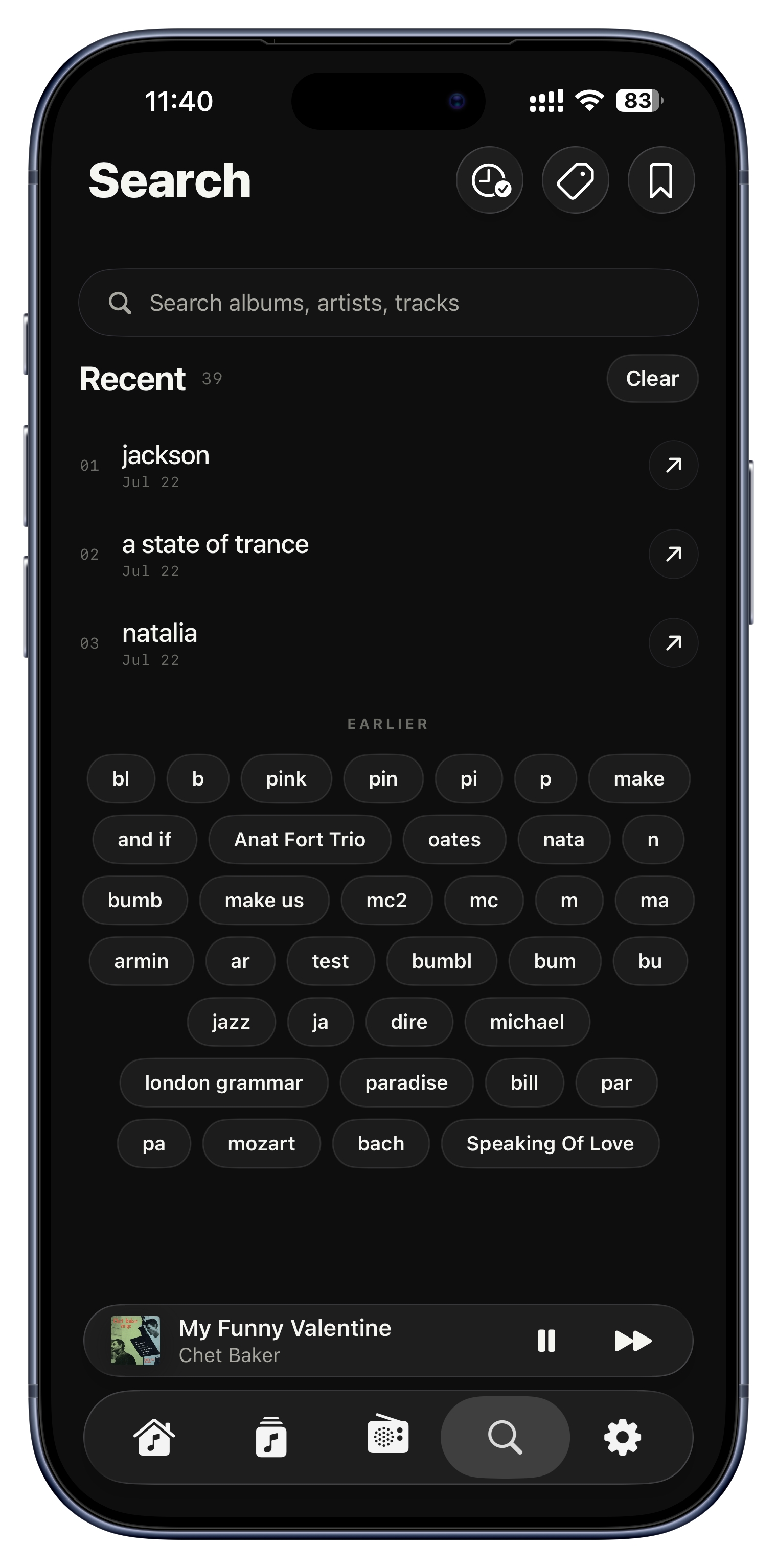 Your searches follow you