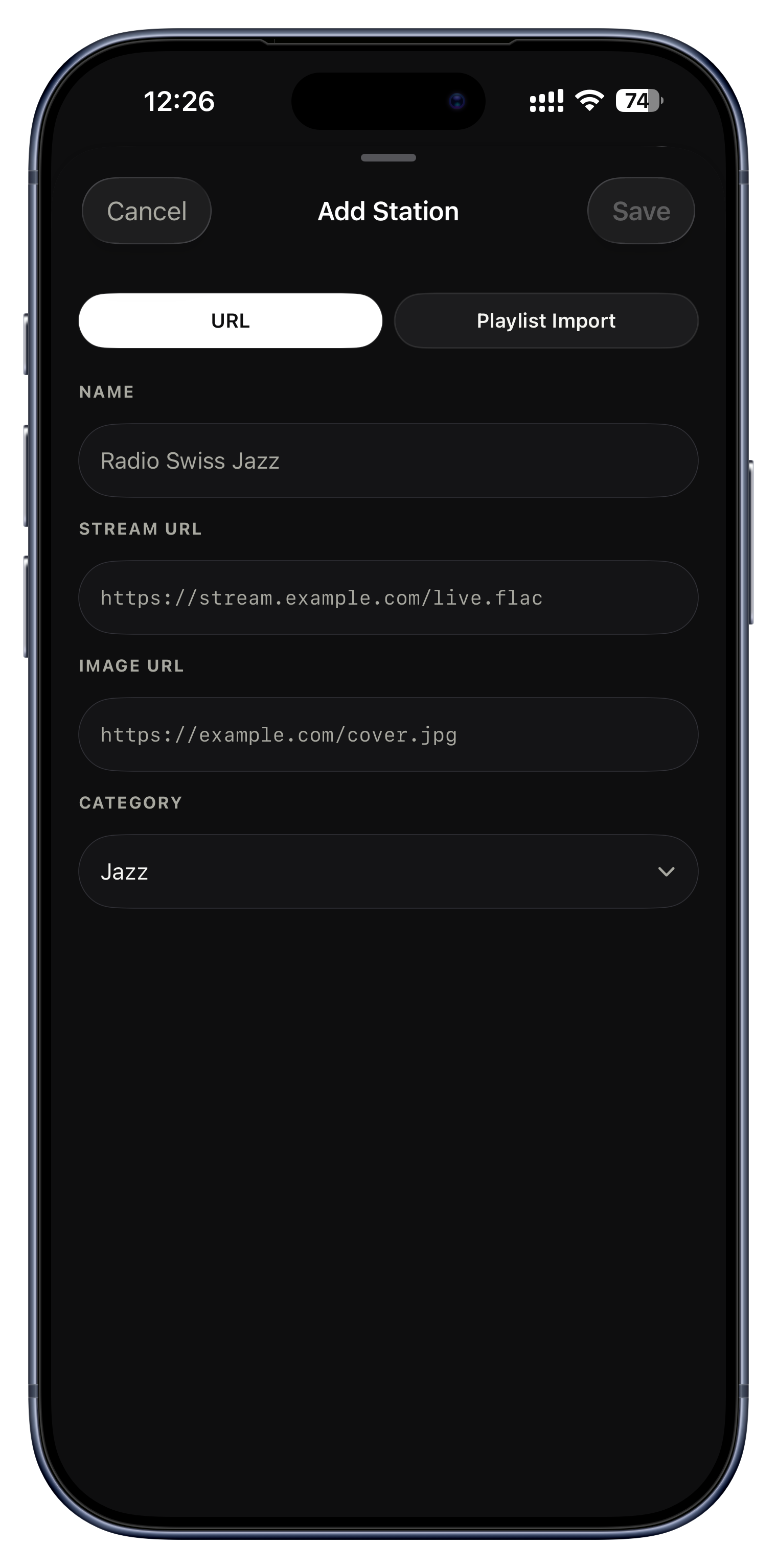 Add your own stations